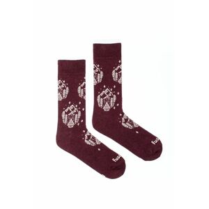 Bordové vzorované ponožky Drevenica