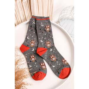Tmavosivé vzorované ponožky Night Owl Bamboo Socks