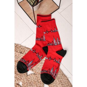 Pánske červené vzorované ponožky Monument Socks