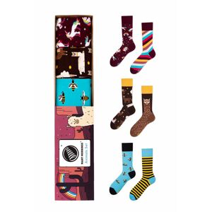 Viacfarebné ponožky v darčekovej krabičke Animals Set - trojbalenie