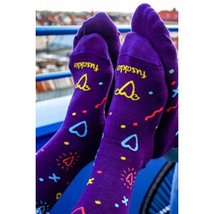 Fialové vzorované ponožky Osemdesiatky
