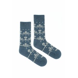 Sivo-modré vzorované ponožky Kabátec