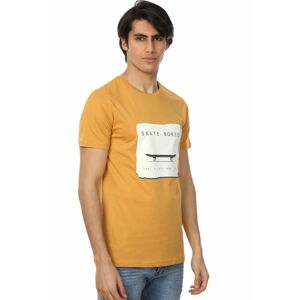 Pánske žlté bavlnené tričko Skater JFTEF29