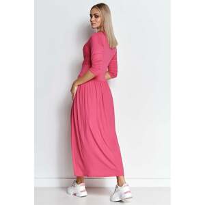 Ružové dlhé šaty M671