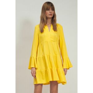 Žlté volánové šaty S180