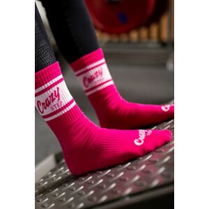 Fuchsiové vysoké športové ponožky Crazystep