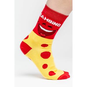 Žlto-červené vzorované ponožky Bambino