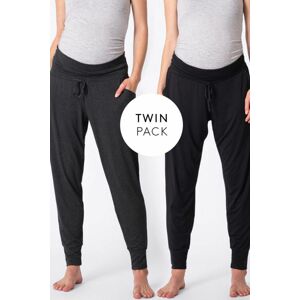 Sivo-čierne tehotenské nohavice Kieran - dvojbalenie