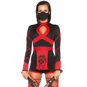 Čierno-červený sexi ninja kostým 85401