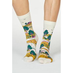Béžové vzorované ponožky Evetta Gots Landscape