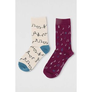 Viacfarebné vzorované ponožky Tessa Music - dvojbalenie
