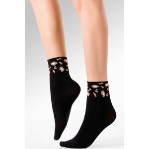 Hnedo-čierne silonkové ponožky Uma