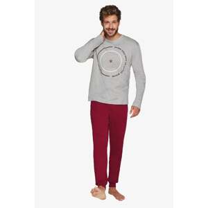 Pánske sivo-bordové pyžamo 330029