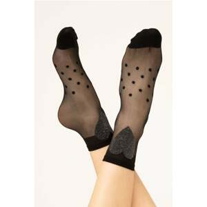 Čierne vzorované ponožky Fairy Tale 15DEN