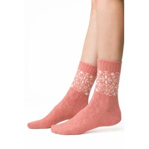 Svetloružové vzorované ponožky Pink Snowflake