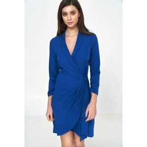 Modré zavinovacie šaty S223