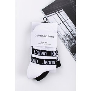 Čierno-biele členkové ponožky Short Sock Logo Ribbon - dvojbalenie