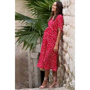 Červené vzorované tehotenské šaty Bessie