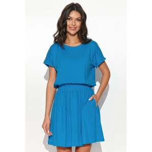 Modré bavlnené krátke šaty NU439