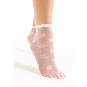 Ružovo-biele silonkové ponožky Jodie 20 DEN