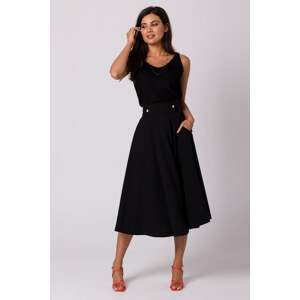 Čierna midi sukňa B265