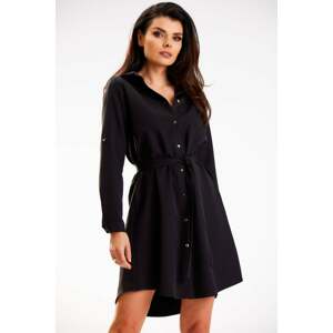 Čierne košeľové šaty A568