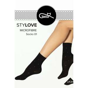 Čierne vzorované silonkové ponožky Stylove 01 40DEN