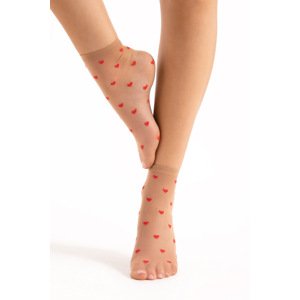Telové vzorované silonkové ponožky Crush 20DEN