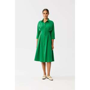 Zelené košeľové midi šaty S351