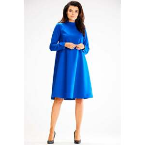 Modré šaty áčkového strihu A599