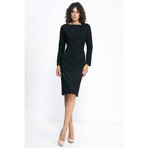 Čierne elegantné midi šaty S227
