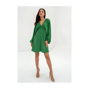Letné zelené šaty MOSQUITO s výstrihom do V
