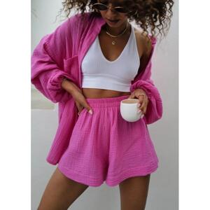 Mušelínové letné šortky MOSQUITO ružovej barvy