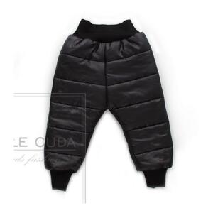 Čierne oteplené nohavice pre deti na zimu