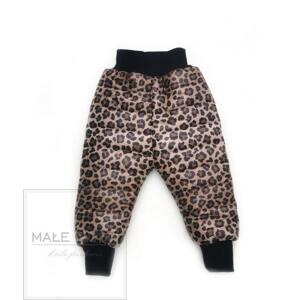 Leopardie oteplené nohavice na zimu
