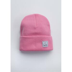 Dievčenská čiapka I LOVE MILK v ružovej farbe