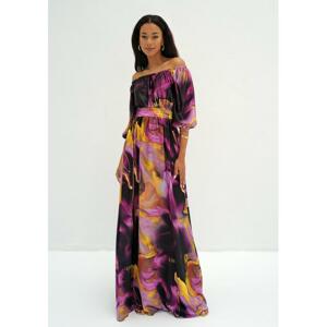 Maxi šaty MOSQUITO s fialovou potlačou
