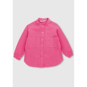 Mušelínová ružová košeľa I LOVE MILK pre deti